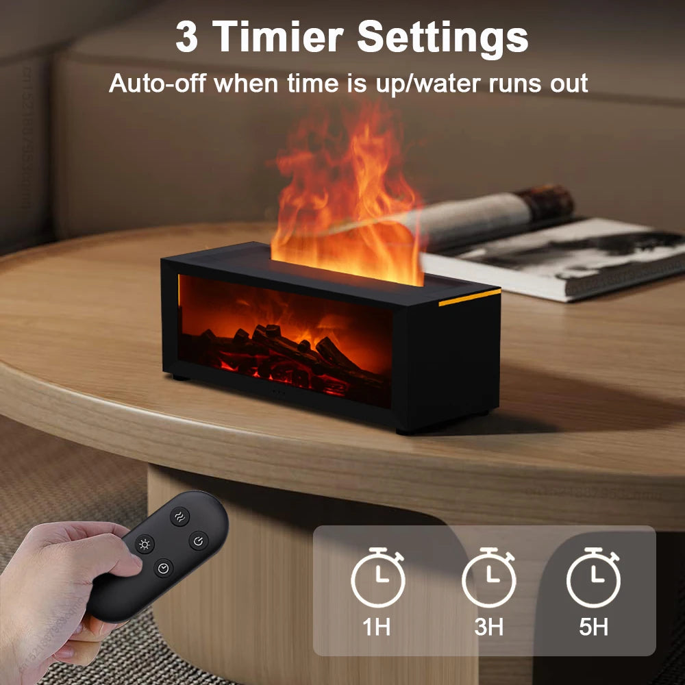 Aroma Humidifier Flame Essential Oil Diffuser Air Humidifier Aromatherapy Fragrance Diffuser with RGB Light and Remote Control